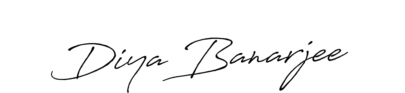 Design your own signature with our free online signature maker. With this signature software, you can create a handwritten (Antro_Vectra_Bolder) signature for name Diya Banarjee. Diya Banarjee signature style 7 images and pictures png