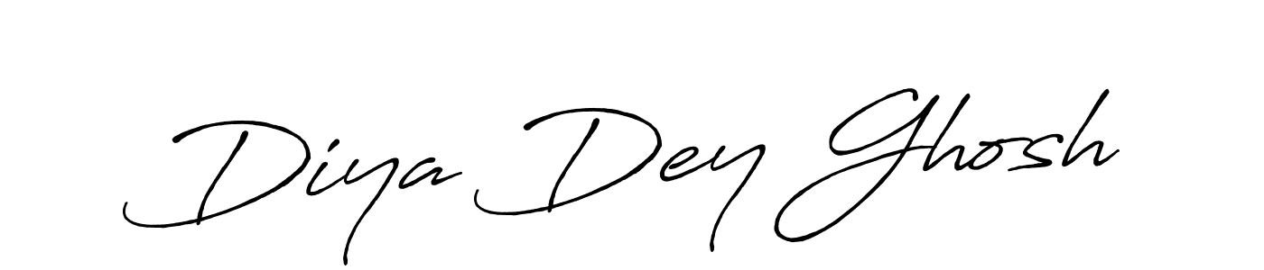Create a beautiful signature design for name Diya Dey Ghosh. With this signature (Antro_Vectra_Bolder) fonts, you can make a handwritten signature for free. Diya Dey Ghosh signature style 7 images and pictures png