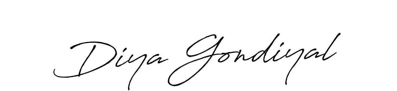 Design your own signature with our free online signature maker. With this signature software, you can create a handwritten (Antro_Vectra_Bolder) signature for name Diya Gondiyal. Diya Gondiyal signature style 7 images and pictures png