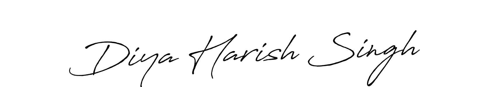 Diya Harish Singh stylish signature style. Best Handwritten Sign (Antro_Vectra_Bolder) for my name. Handwritten Signature Collection Ideas for my name Diya Harish Singh. Diya Harish Singh signature style 7 images and pictures png