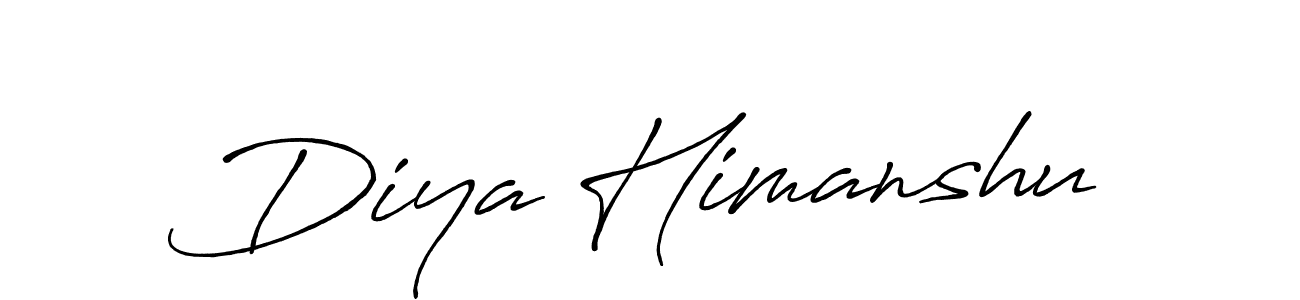 Use a signature maker to create a handwritten signature online. With this signature software, you can design (Antro_Vectra_Bolder) your own signature for name Diya Himanshu. Diya Himanshu signature style 7 images and pictures png