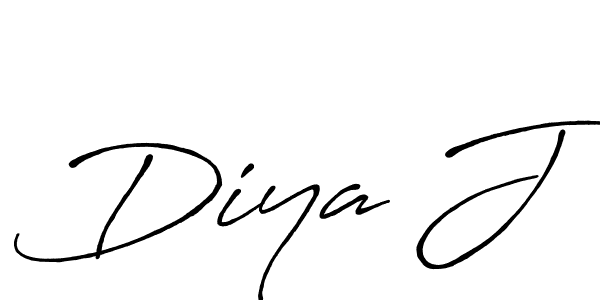 Design your own signature with our free online signature maker. With this signature software, you can create a handwritten (Antro_Vectra_Bolder) signature for name Diya J. Diya J signature style 7 images and pictures png