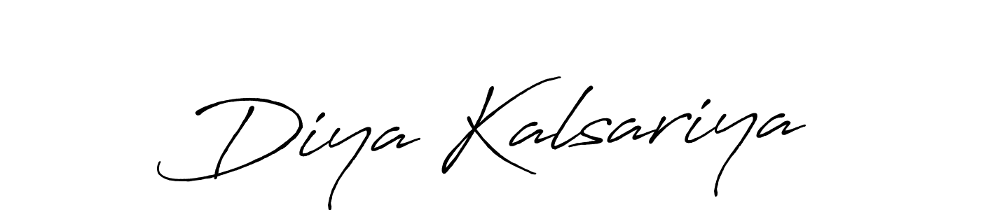 Create a beautiful signature design for name Diya Kalsariya. With this signature (Antro_Vectra_Bolder) fonts, you can make a handwritten signature for free. Diya Kalsariya signature style 7 images and pictures png