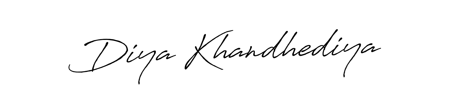 Antro_Vectra_Bolder is a professional signature style that is perfect for those who want to add a touch of class to their signature. It is also a great choice for those who want to make their signature more unique. Get Diya Khandhediya name to fancy signature for free. Diya Khandhediya signature style 7 images and pictures png