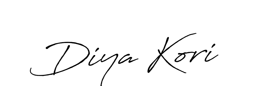 How to make Diya Kori name signature. Use Antro_Vectra_Bolder style for creating short signs online. This is the latest handwritten sign. Diya Kori signature style 7 images and pictures png