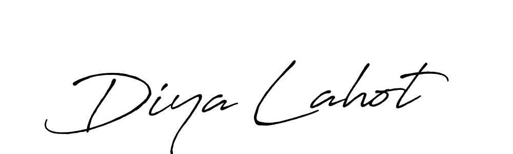 Use a signature maker to create a handwritten signature online. With this signature software, you can design (Antro_Vectra_Bolder) your own signature for name Diya Lahot. Diya Lahot signature style 7 images and pictures png