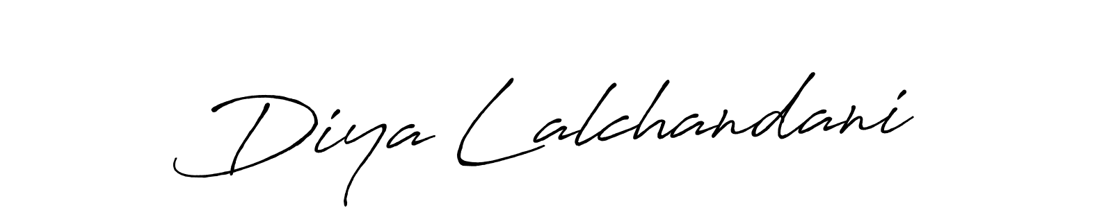 Create a beautiful signature design for name Diya Lalchandani. With this signature (Antro_Vectra_Bolder) fonts, you can make a handwritten signature for free. Diya Lalchandani signature style 7 images and pictures png