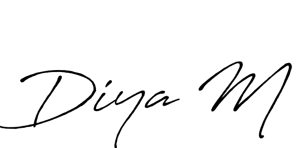 Diya M stylish signature style. Best Handwritten Sign (Antro_Vectra_Bolder) for my name. Handwritten Signature Collection Ideas for my name Diya M. Diya M signature style 7 images and pictures png