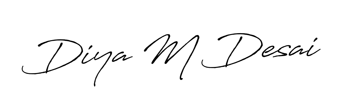 Diya M Desai stylish signature style. Best Handwritten Sign (Antro_Vectra_Bolder) for my name. Handwritten Signature Collection Ideas for my name Diya M Desai. Diya M Desai signature style 7 images and pictures png