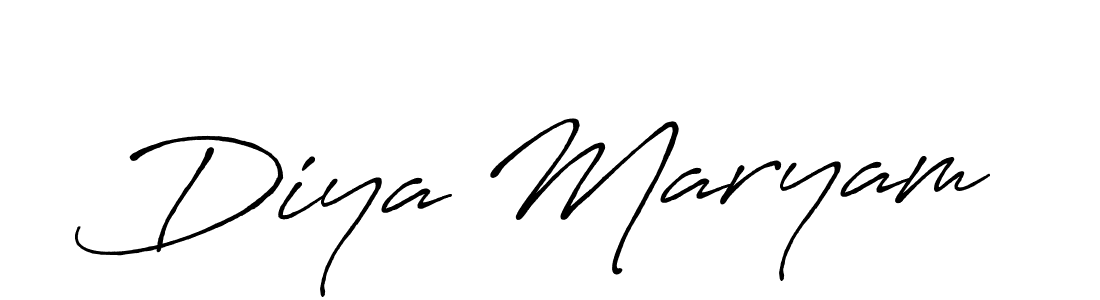 Diya Maryam stylish signature style. Best Handwritten Sign (Antro_Vectra_Bolder) for my name. Handwritten Signature Collection Ideas for my name Diya Maryam. Diya Maryam signature style 7 images and pictures png