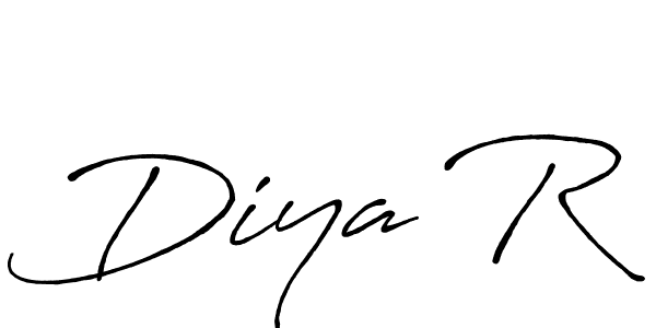 Design your own signature with our free online signature maker. With this signature software, you can create a handwritten (Antro_Vectra_Bolder) signature for name Diya R. Diya R signature style 7 images and pictures png