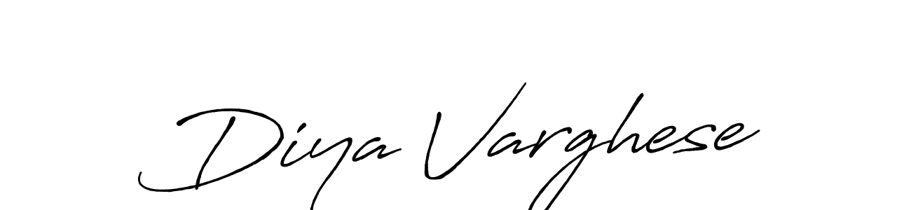 Make a beautiful signature design for name Diya Varghese. With this signature (Antro_Vectra_Bolder) style, you can create a handwritten signature for free. Diya Varghese signature style 7 images and pictures png
