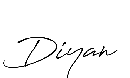 Diyan stylish signature style. Best Handwritten Sign (Antro_Vectra_Bolder) for my name. Handwritten Signature Collection Ideas for my name Diyan. Diyan signature style 7 images and pictures png