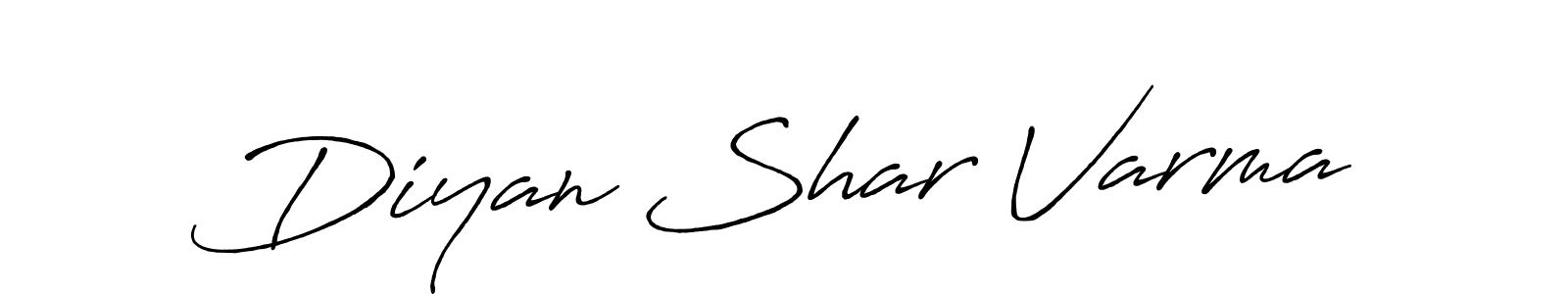 The best way (Antro_Vectra_Bolder) to make a short signature is to pick only two or three words in your name. The name Diyan Shar Varma include a total of six letters. For converting this name. Diyan Shar Varma signature style 7 images and pictures png