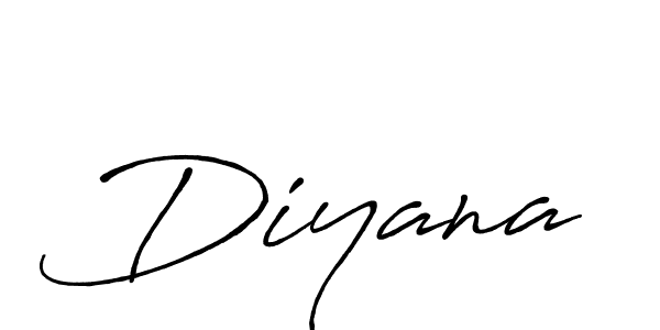 Design your own signature with our free online signature maker. With this signature software, you can create a handwritten (Antro_Vectra_Bolder) signature for name Diyana. Diyana signature style 7 images and pictures png