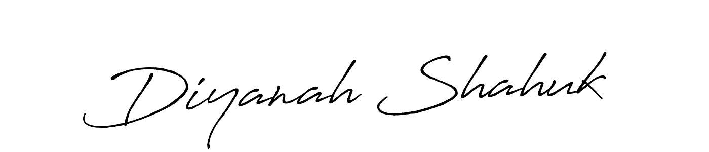 Create a beautiful signature design for name Diyanah Shahuk. With this signature (Antro_Vectra_Bolder) fonts, you can make a handwritten signature for free. Diyanah Shahuk signature style 7 images and pictures png