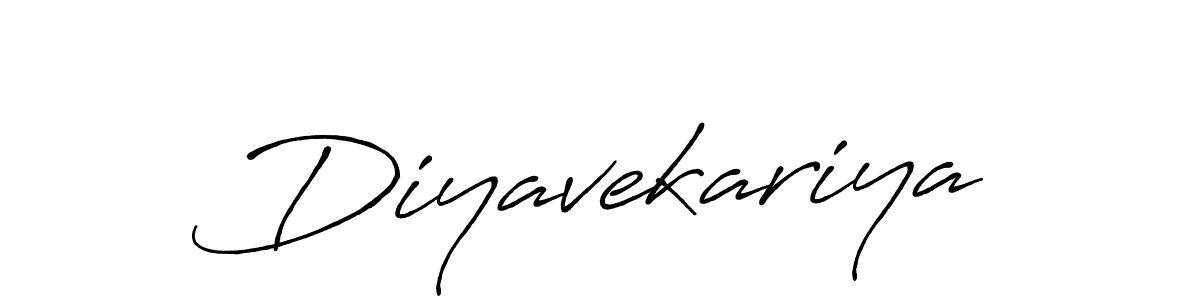 How to make Diyavekariya name signature. Use Antro_Vectra_Bolder style for creating short signs online. This is the latest handwritten sign. Diyavekariya signature style 7 images and pictures png