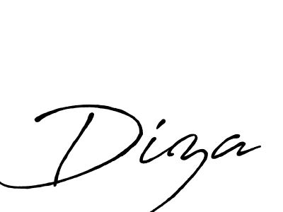 Make a beautiful signature design for name Diza. With this signature (Antro_Vectra_Bolder) style, you can create a handwritten signature for free. Diza signature style 7 images and pictures png