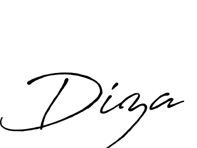 Make a beautiful signature design for name Diza. With this signature (Antro_Vectra_Bolder) style, you can create a handwritten signature for free. Diza signature style 7 images and pictures png