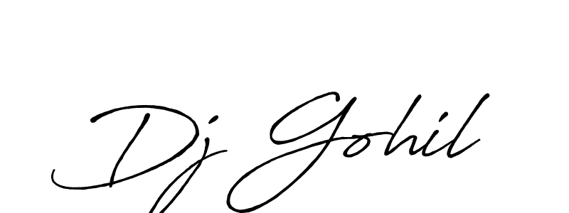 You should practise on your own different ways (Antro_Vectra_Bolder) to write your name (Dj Gohil) in signature. don't let someone else do it for you. Dj Gohil signature style 7 images and pictures png