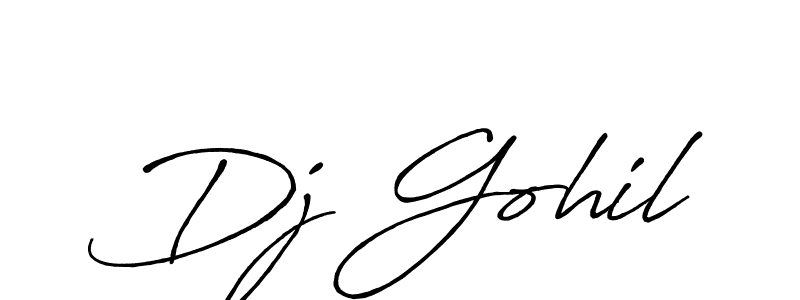 Make a beautiful signature design for name Dj Gohil. With this signature (Antro_Vectra_Bolder) style, you can create a handwritten signature for free. Dj Gohil signature style 7 images and pictures png