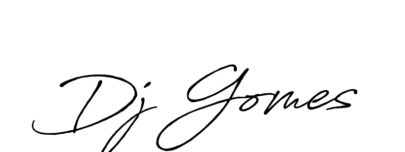 Use a signature maker to create a handwritten signature online. With this signature software, you can design (Antro_Vectra_Bolder) your own signature for name Dj Gomes. Dj Gomes signature style 7 images and pictures png