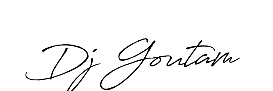 Use a signature maker to create a handwritten signature online. With this signature software, you can design (Antro_Vectra_Bolder) your own signature for name Dj Goutam. Dj Goutam signature style 7 images and pictures png