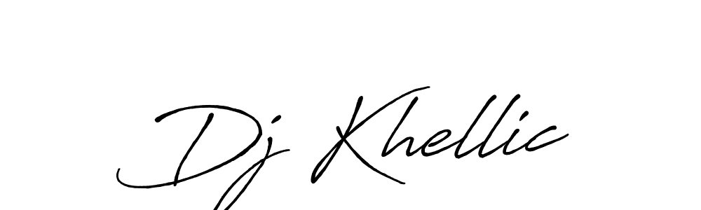 The best way (Antro_Vectra_Bolder) to make a short signature is to pick only two or three words in your name. The name Dj Khellic include a total of six letters. For converting this name. Dj Khellic signature style 7 images and pictures png