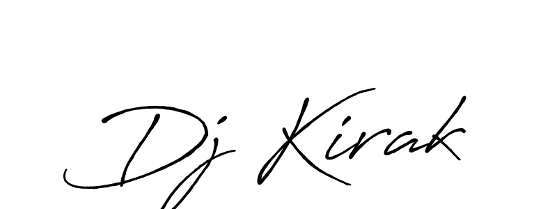 Create a beautiful signature design for name Dj Kirak. With this signature (Antro_Vectra_Bolder) fonts, you can make a handwritten signature for free. Dj Kirak signature style 7 images and pictures png