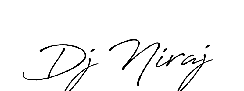 Dj Niraj stylish signature style. Best Handwritten Sign (Antro_Vectra_Bolder) for my name. Handwritten Signature Collection Ideas for my name Dj Niraj. Dj Niraj signature style 7 images and pictures png