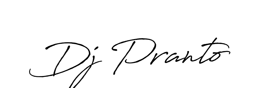 Make a beautiful signature design for name Dj Pranto. With this signature (Antro_Vectra_Bolder) style, you can create a handwritten signature for free. Dj Pranto signature style 7 images and pictures png