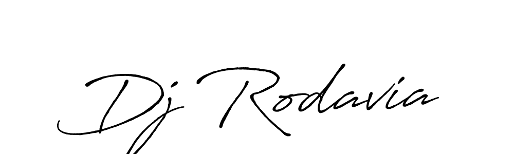 Make a beautiful signature design for name Dj Rodavia. With this signature (Antro_Vectra_Bolder) style, you can create a handwritten signature for free. Dj Rodavia signature style 7 images and pictures png