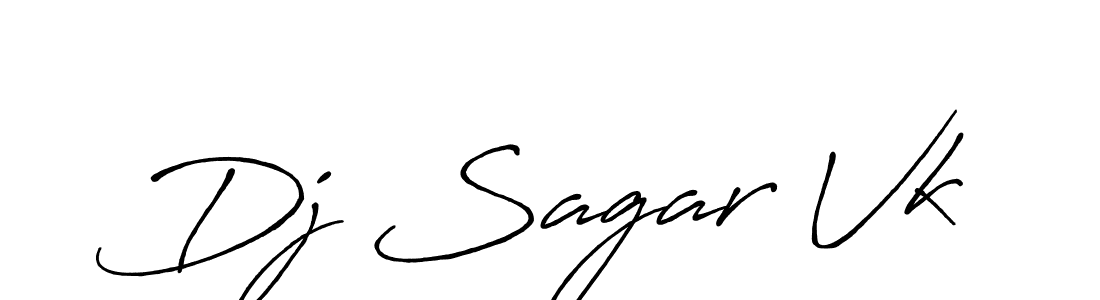 Create a beautiful signature design for name Dj Sagar Vk. With this signature (Antro_Vectra_Bolder) fonts, you can make a handwritten signature for free. Dj Sagar Vk signature style 7 images and pictures png