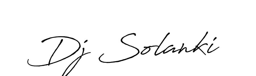 Dj Solanki stylish signature style. Best Handwritten Sign (Antro_Vectra_Bolder) for my name. Handwritten Signature Collection Ideas for my name Dj Solanki. Dj Solanki signature style 7 images and pictures png