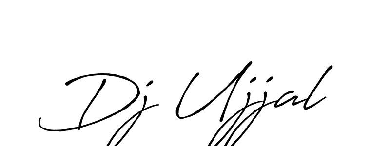 Dj Ujjal stylish signature style. Best Handwritten Sign (Antro_Vectra_Bolder) for my name. Handwritten Signature Collection Ideas for my name Dj Ujjal. Dj Ujjal signature style 7 images and pictures png