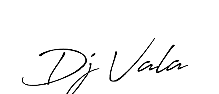 Dj Vala stylish signature style. Best Handwritten Sign (Antro_Vectra_Bolder) for my name. Handwritten Signature Collection Ideas for my name Dj Vala. Dj Vala signature style 7 images and pictures png