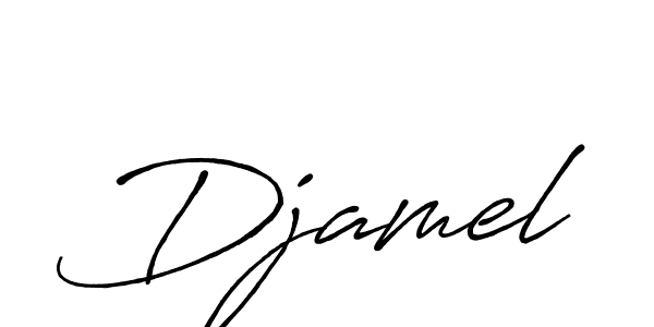 Make a beautiful signature design for name Djamel. With this signature (Antro_Vectra_Bolder) style, you can create a handwritten signature for free. Djamel signature style 7 images and pictures png