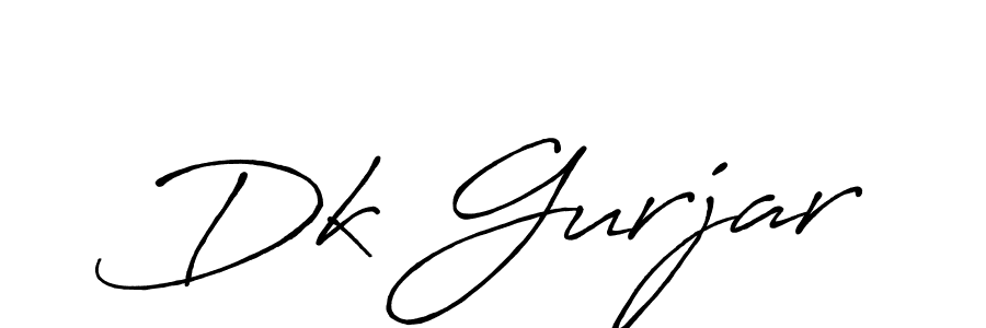 Make a beautiful signature design for name Dk Gurjar. With this signature (Antro_Vectra_Bolder) style, you can create a handwritten signature for free. Dk Gurjar signature style 7 images and pictures png