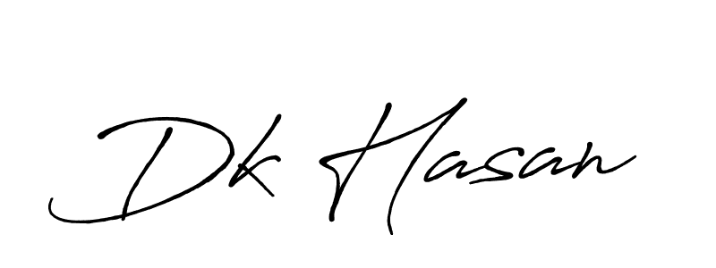 Create a beautiful signature design for name Dk Hasan. With this signature (Antro_Vectra_Bolder) fonts, you can make a handwritten signature for free. Dk Hasan signature style 7 images and pictures png