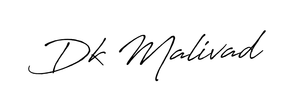 Create a beautiful signature design for name Dk Malivad. With this signature (Antro_Vectra_Bolder) fonts, you can make a handwritten signature for free. Dk Malivad signature style 7 images and pictures png