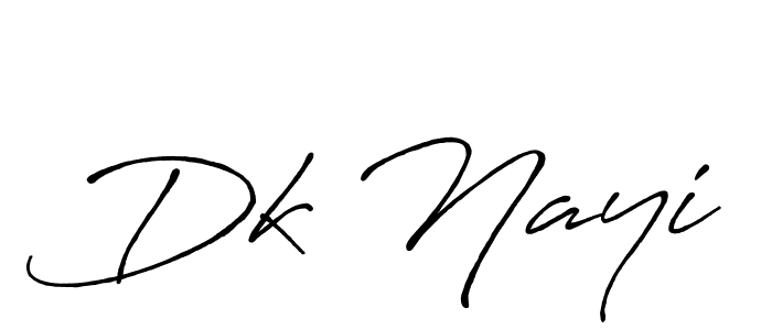 Create a beautiful signature design for name Dk Nayi. With this signature (Antro_Vectra_Bolder) fonts, you can make a handwritten signature for free. Dk Nayi signature style 7 images and pictures png