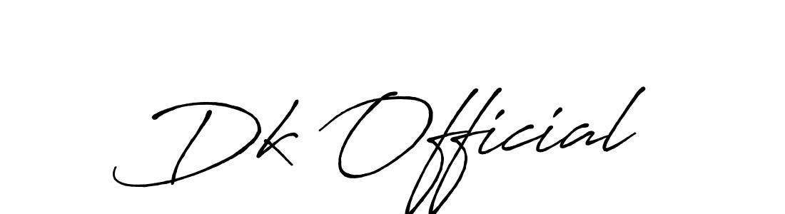 Design your own signature with our free online signature maker. With this signature software, you can create a handwritten (Antro_Vectra_Bolder) signature for name Dk Official. Dk Official signature style 7 images and pictures png