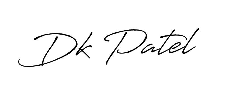 Make a beautiful signature design for name Dk Patel. With this signature (Antro_Vectra_Bolder) style, you can create a handwritten signature for free. Dk Patel signature style 7 images and pictures png