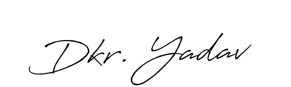 Make a beautiful signature design for name Dkr. Yadav. With this signature (Antro_Vectra_Bolder) style, you can create a handwritten signature for free. Dkr. Yadav signature style 7 images and pictures png