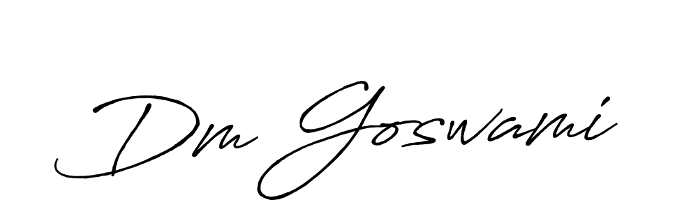 Make a beautiful signature design for name Dm Goswami. With this signature (Antro_Vectra_Bolder) style, you can create a handwritten signature for free. Dm Goswami signature style 7 images and pictures png
