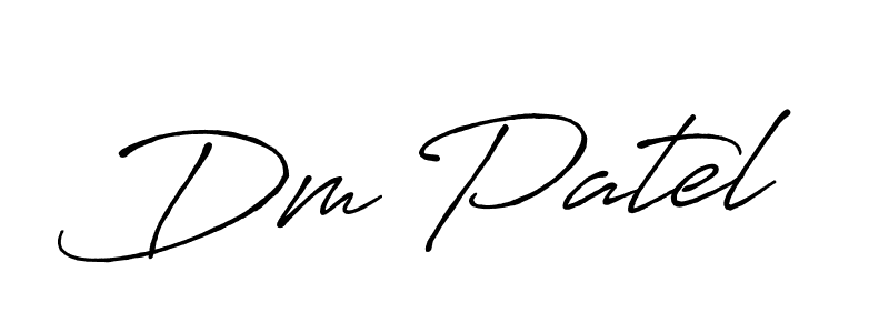 How to make Dm Patel name signature. Use Antro_Vectra_Bolder style for creating short signs online. This is the latest handwritten sign. Dm Patel signature style 7 images and pictures png