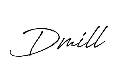 How to make Dmill signature? Antro_Vectra_Bolder is a professional autograph style. Create handwritten signature for Dmill name. Dmill signature style 7 images and pictures png