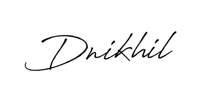 Use a signature maker to create a handwritten signature online. With this signature software, you can design (Antro_Vectra_Bolder) your own signature for name Dnikhil. Dnikhil signature style 7 images and pictures png