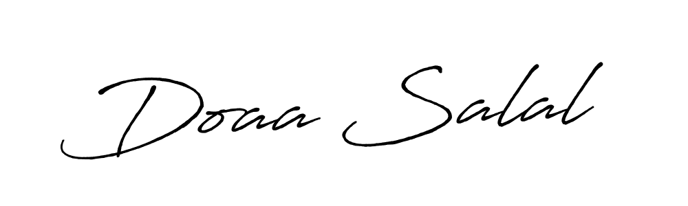 Antro_Vectra_Bolder is a professional signature style that is perfect for those who want to add a touch of class to their signature. It is also a great choice for those who want to make their signature more unique. Get Doaa Salal name to fancy signature for free. Doaa Salal signature style 7 images and pictures png