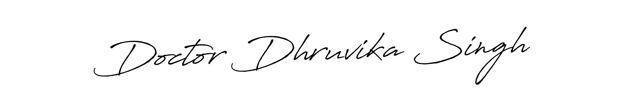 Use a signature maker to create a handwritten signature online. With this signature software, you can design (Antro_Vectra_Bolder) your own signature for name Doctor Dhruvika Singh. Doctor Dhruvika Singh signature style 7 images and pictures png